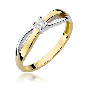 Złoty pierścionek zaręczynowy M-248 0,10ct 