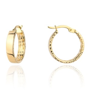 Kolczyki kółka gładkie i diametowanie na boku 