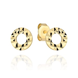 Kolczyki złote diamentowany ring 