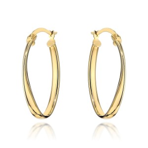 Kolczyki złote owale delikatnie skręcone 