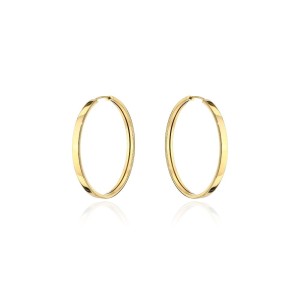 Kolczyki złote kółka szerokie - 1,8 cm