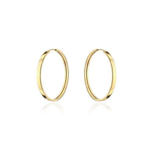 Kolczyki złote kółka szerokie - 1,8 cm