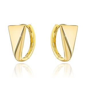 Kolczyki złote trójkąty na kreolu 