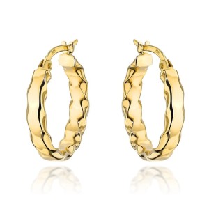 Kolczyki złote kółka skręcone