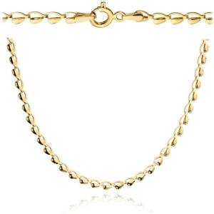 Naszyjnik złoty złożony z serduszek - 45 cm