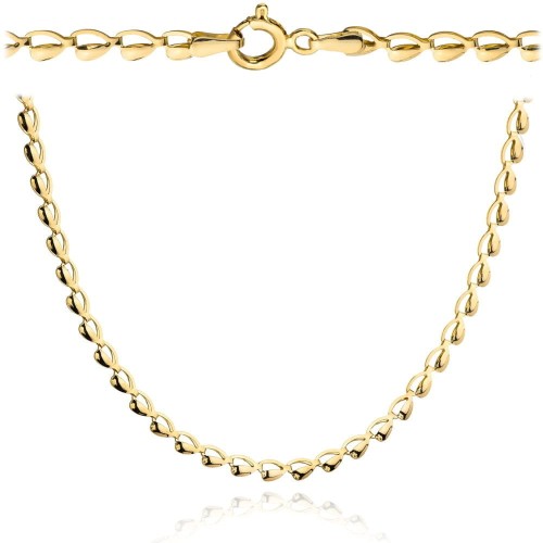 Naszyjnik złoty złożony z serduszek - 45 cm