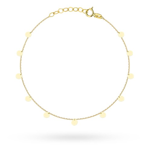 Bransoletka złota z delikatnymi pełnymi kółkami 