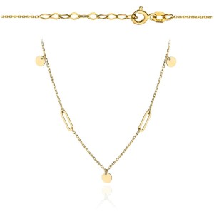 Naszyjnik złoty ogniwa i pełne kółka