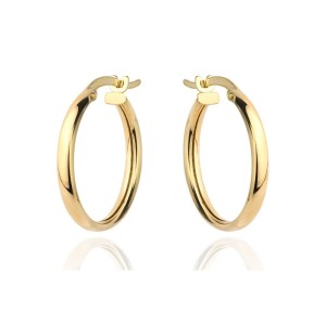 Kolczyki złote kółka na angielskim zapięciu 3,2cm super lekkie