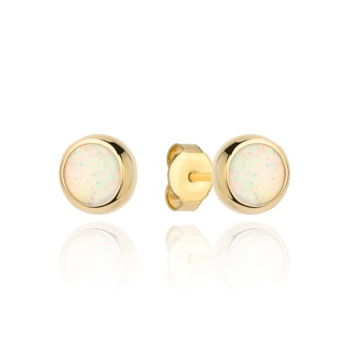 Kolczyki złote opal w oprawie złota 