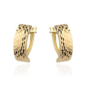 Kolczyki złote zdobione diamentowaniem