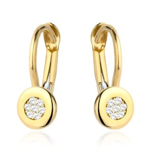 Kolczyki złote kółeczko z cyrkoniami