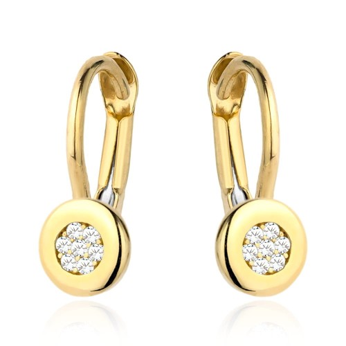 Kolczyki złote kółeczko z cyrkoniami