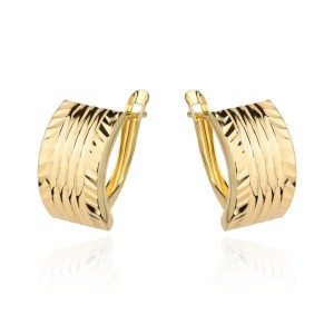 Kolczyki złote diamentowane na angielskim zapięciu 