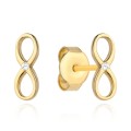Złote kolczyki znak nieskończoności z cyrkonią (Gramatura: 0.83)