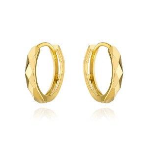 Kolczyki złote diamentowane kółeczka na kreolu 