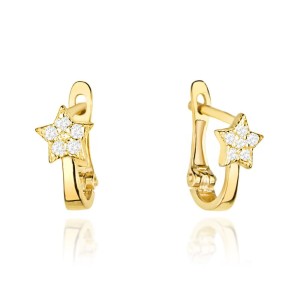 Kolczyki gwiazdki wysadzane cyrkoniami na angielskim zapięciu 