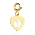 Zawieszka/charms stópki w sercu (Gramatura: 0.38)