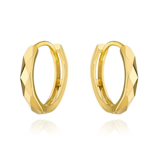 Kolczyki złote diamentowane kółka