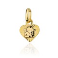 Medalik złoty z aniołkiem w diamentowanym sercu (Gramatura: 0.31)