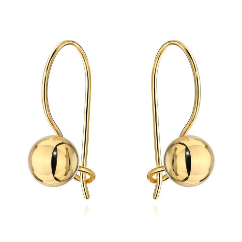 Kolczyki złote gładkie kulki na biglu super lekkie 