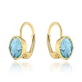 Kolczyki złote z kolekcji "COLORFUL STONE" - topaz owal (Gramatura: 3.08)