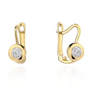 Kolczyki złoty ring wypełniony cyrkoniami 