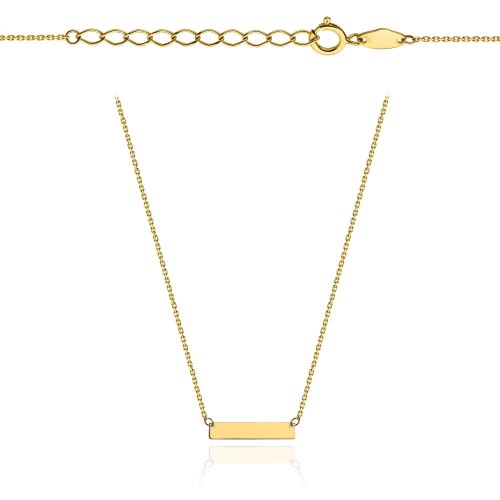 Naszyjnik złoty z blaszką super lekki 