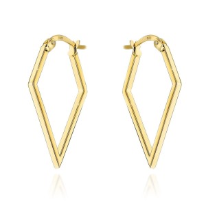 Kolczyki złote w kształcie rombu 