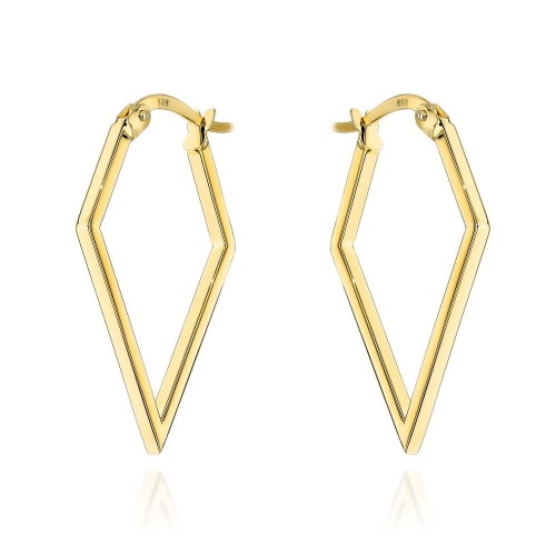 Kolczyki złote w kształcie rombu 