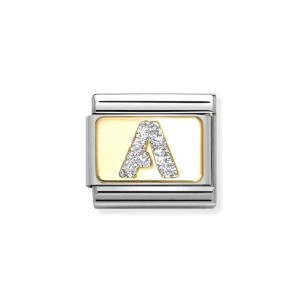 Element Link Nomination Composable Gold Brokatowa Litera A 030291/01