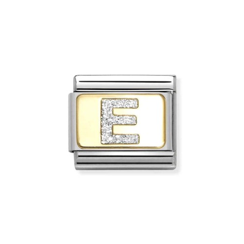 Element Link Nomination Composable Gold Brokatowa Litera E 030291/05