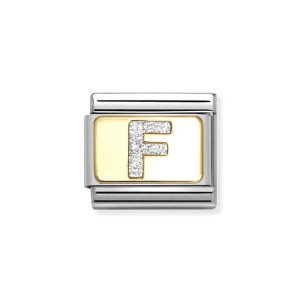 Element Link Nomination Composable Gold Brokatowa Litera F 030291/06
