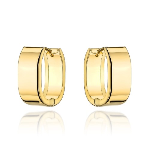 Kolczyki złote gładkie szerokie