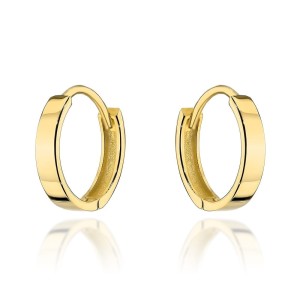 Kolczyki złote gładkie kółka na kreolu