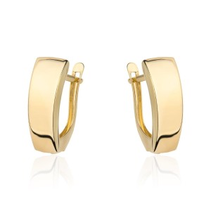 Kolczyki złote gładkie duże na angielskim zapięciu pr. 585