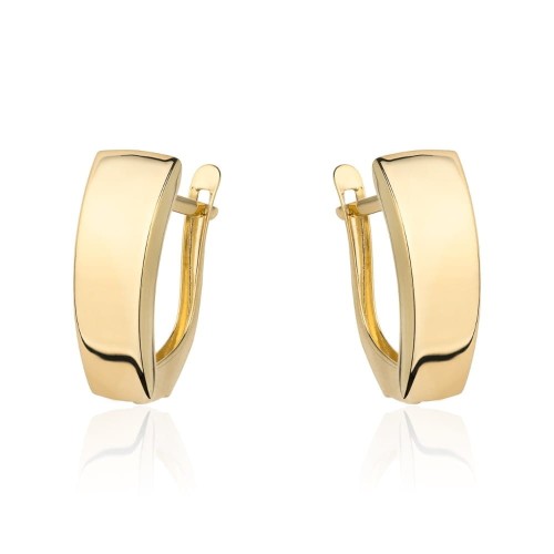 Kolczyki złote gładkie duże na angielskim zapięciu pr. 585