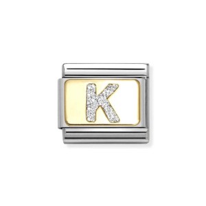Element Link Nomination Composable Gold Brokatowa Litera K 030291/11