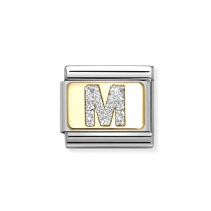 Element Link Nomination Composable Gold Brokatowa Litera M 030291/13