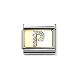 Element Link Nomination Composable Gold Brokatowa Litera P 030291/16