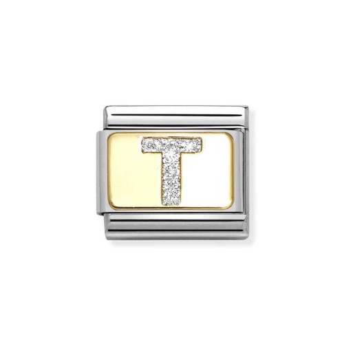 Element Link Nomination Composable Gold Brokatowa Litera T 030291/20