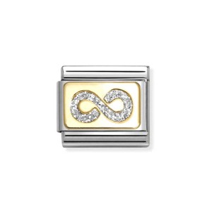 Element Link Nomination Composable Gold Nieskończoność z Brokatem 030224/06