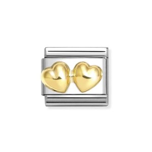 Element Link Nomination Composable Gold Wypukłe Serca 030116/23