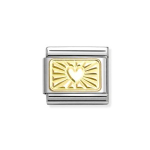 Element Link Nomination Composable Gold Płytka Diamentowana z Sercem 030121/58