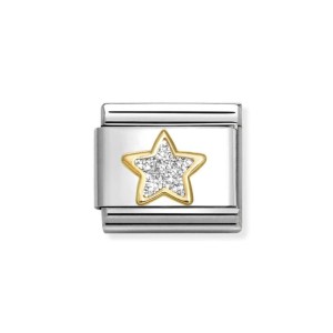 Element Link Nomination Composable Gold Gwiazdka z Brokatem 030220/19