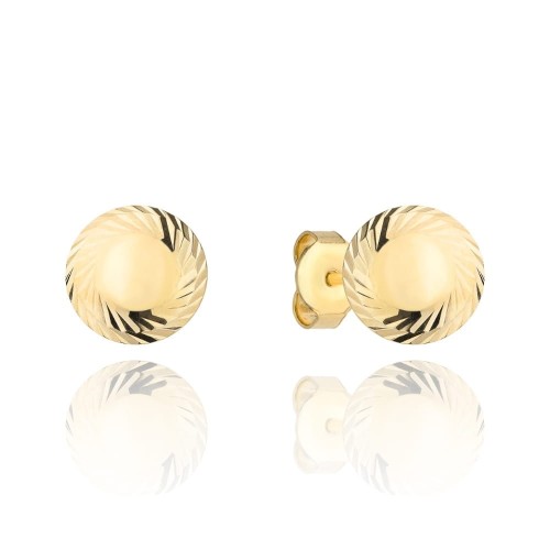 Kolczyki złote kółko z diamentowanym brzegiem średnie super lekkie