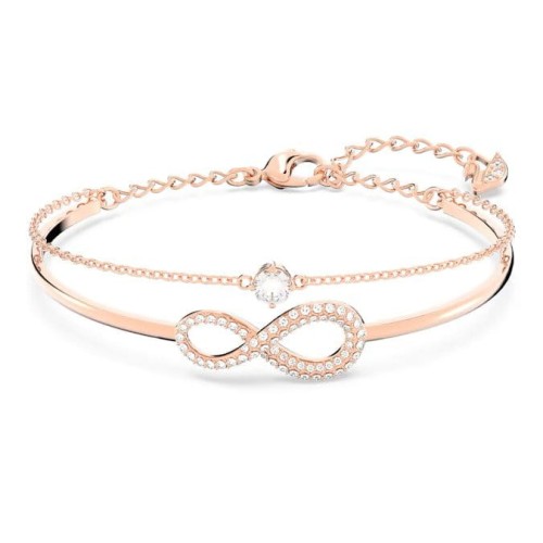 Bransoletka Swarovski Swarovski Infinity bangle, Infinity, White, Rose gold-tone plated 5518871