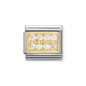 Element Link Nomination Composable Gold Biała Cyrkonia 030314/01