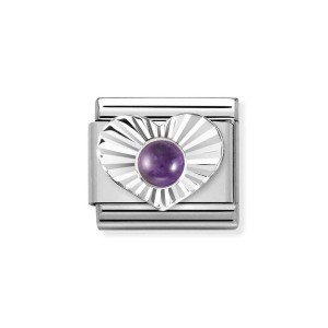 Element Link Nomination Composable Silver Ametyst w Sercu 330508/35