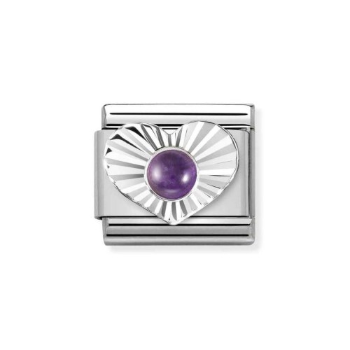 Element Link Nomination Composable Silver Ametyst w Sercu 330508/35